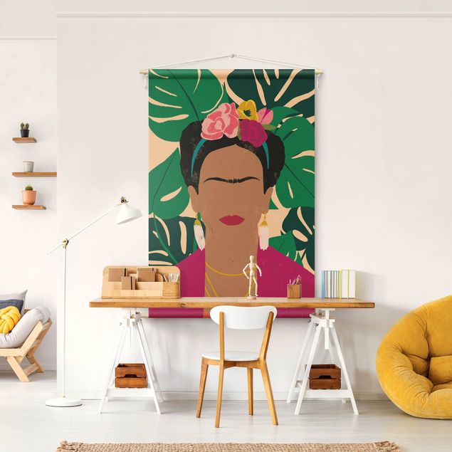 Arazzi da parete grande Frida - Collage tropicale
