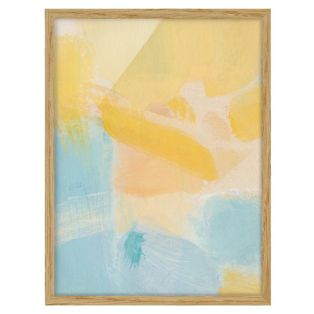Poster con cornice - Composizione primaverile in giallo e blu