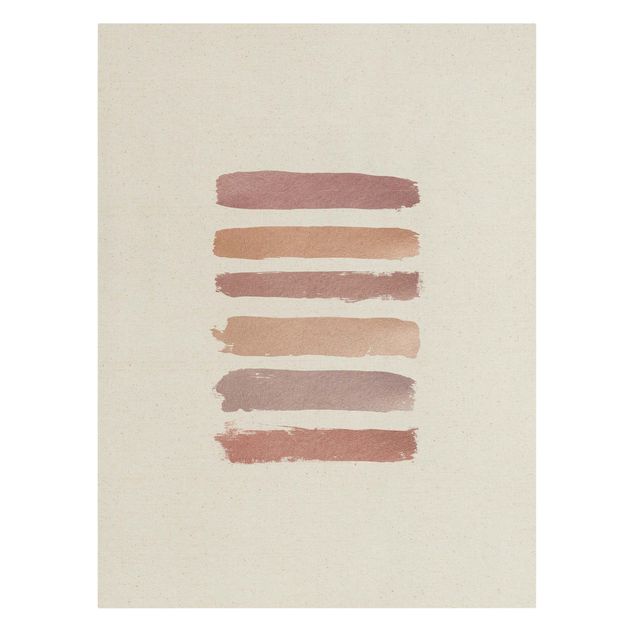Quadro su tela naturale - Righe in rosé - Formato verticale 3:4