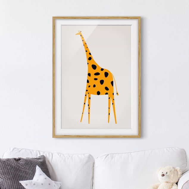 Quadri animali Giraffa gialla