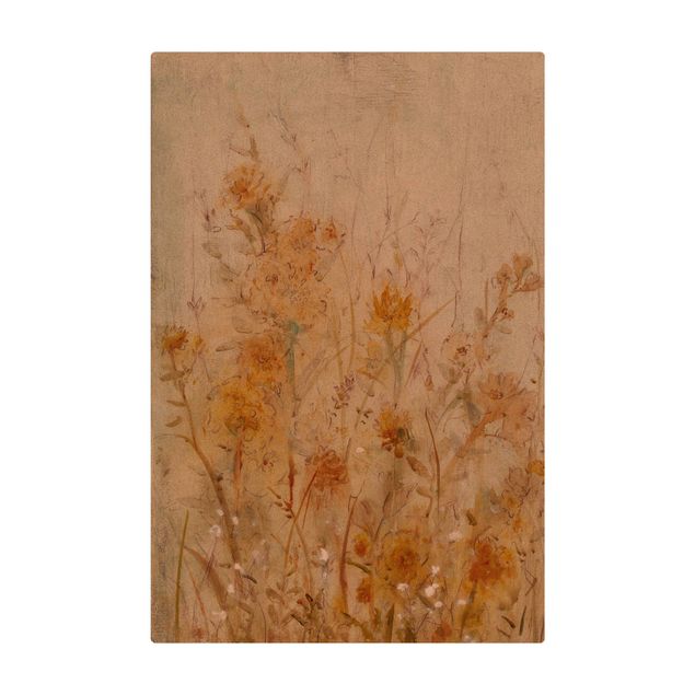 Tappetino di sughero - Campo fiorito selvaggio giallo - Formato verticale 2:3