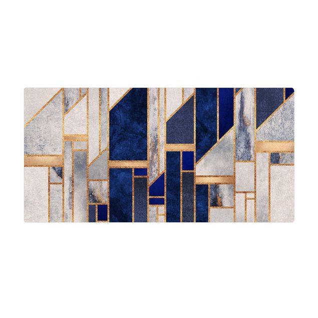 Tappetino di sughero - Forme geometriche con oro - Formato orizzontale 2:1