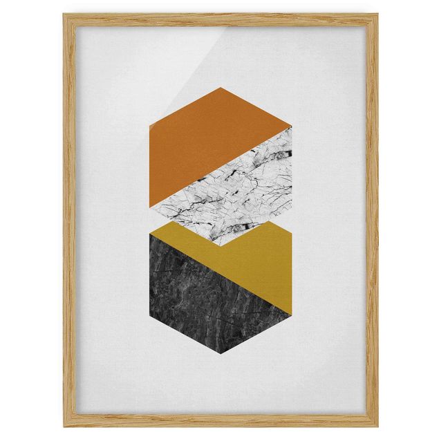 Poster con cornice - Esagoni geometrici