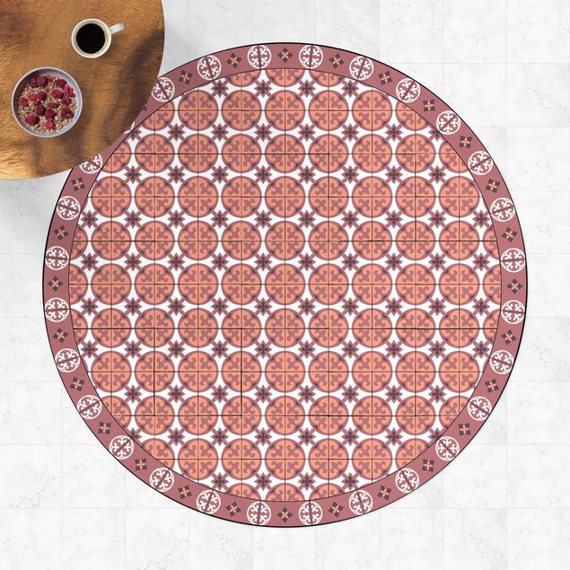 Tappeti per esterni Mix di piastrelle geometriche Cerchi Arancione