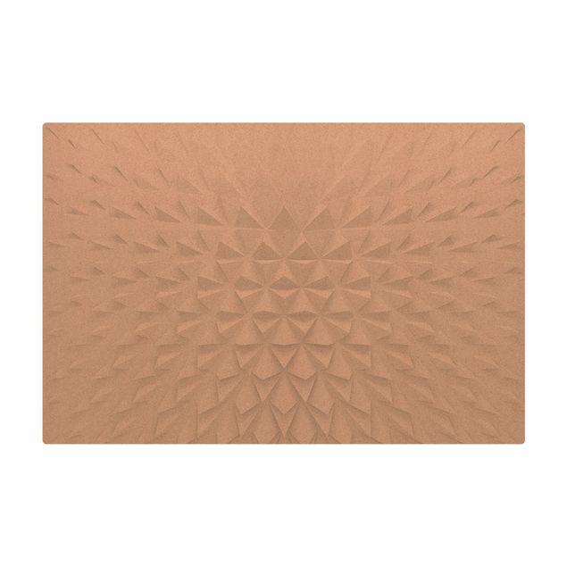 Tappetino di sughero - Motivo geometrico con effetto 3D - Formato orizzontale 3:2