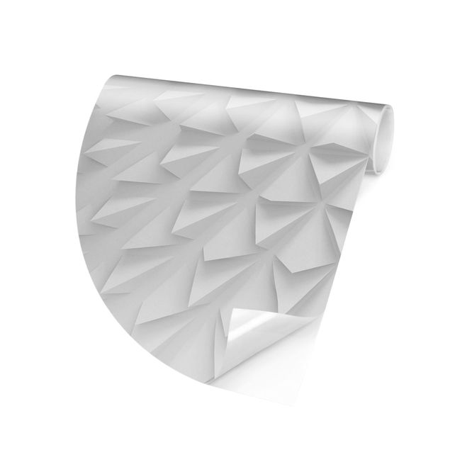 Carta da parati rotonda autoadesiva - Disegno geometrico effetto 3D