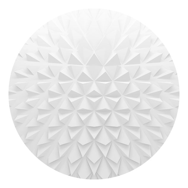 Carta da parati rotonda autoadesiva - Disegno geometrico effetto 3D