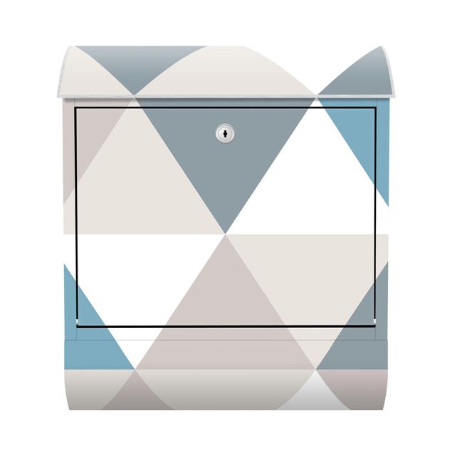 Cassetta postale - Trama geometrica di triangoli ribaltati in blu