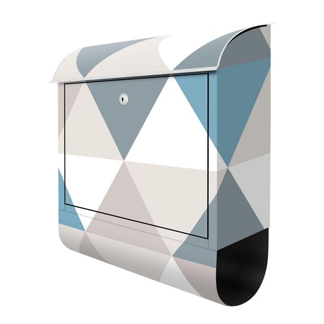 Cassetta postale - Trama geometrica di triangoli ribaltati in blu