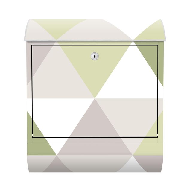 Cassetta postale - Trama geometrica di triangoli ribaltati in verde