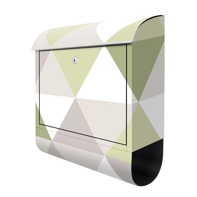 Cassetta postale - Trama geometrica di triangoli ribaltati in verde