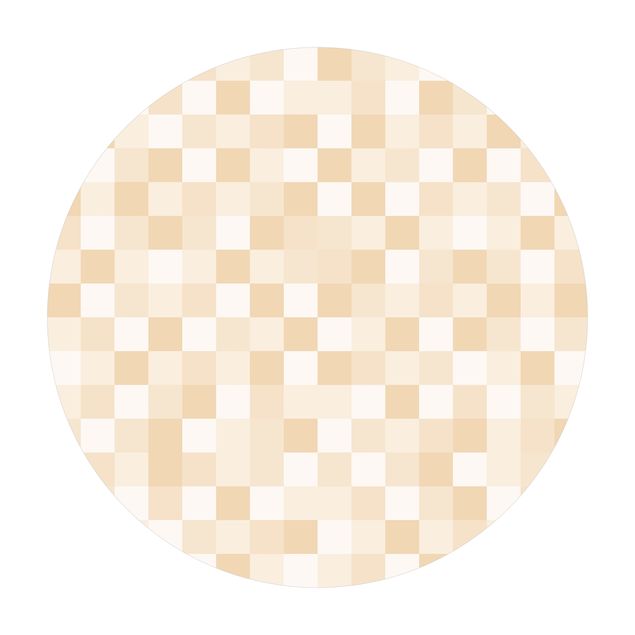 Tappeto in vinile rotondo - Trama geometrica di mosaico giallo