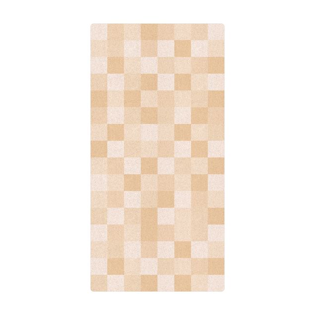 Tappetino di sughero - Trama geometrica di mosaico giallo - Formato verticale 1:2