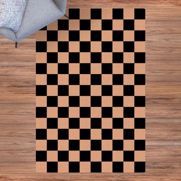 Tappeti moderni Motivo geometrico scacchiera bianco e nero