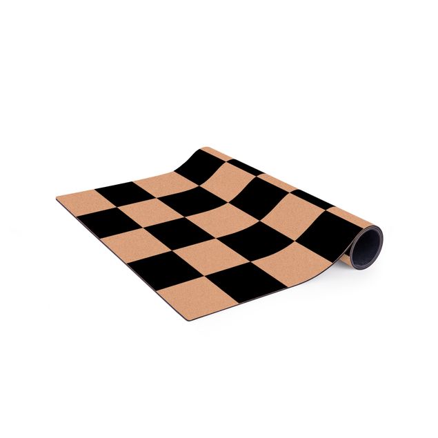 Tappeti in vinile grandi dimensioni Motivo geometrico scacchiera bianco e nero