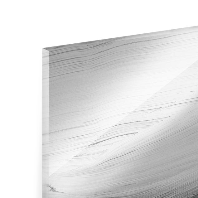 Quadro in vetro - Onde oscillanti in bianco e nero - Formato verticale