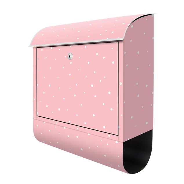 Cassetta postale - Piccoli punti disegnati su rosa pastello