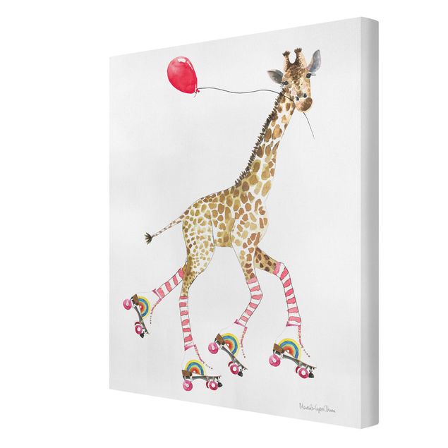 Stampa su tela - Giraffa in gita - Formato verticale3:4