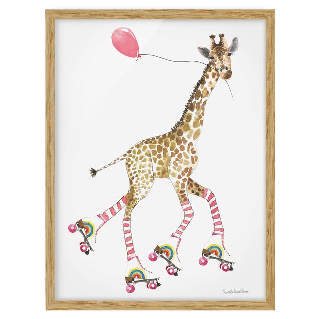 Poster con cornice - Giraffa in gita