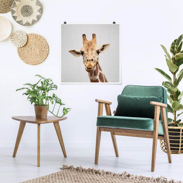 Poster cameretta bambini animali Giraffa Gundel