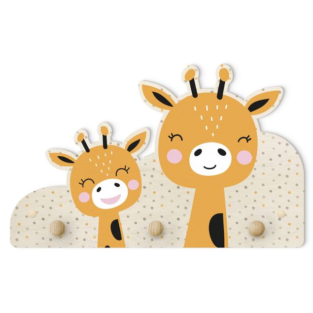 Appendiabiti per bambini - Giraffa con il suo piccolo
