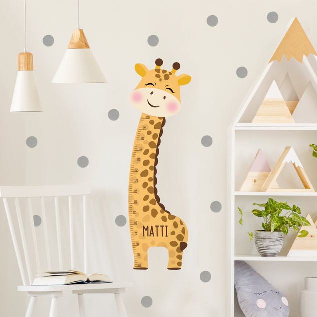 Metro adesivo da parete per bambini - Giraffa per bambino con nome personalizzato