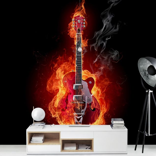 Carta da parati - Guitar in flames