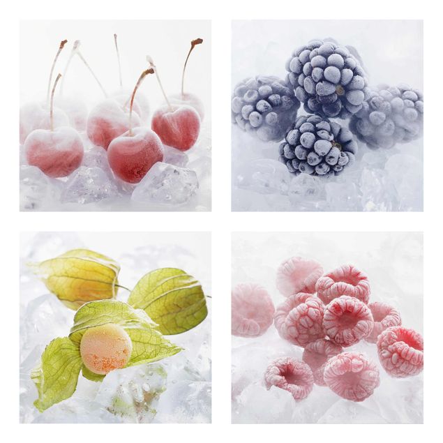 Quadro in vetro - Frozen Fruits - 4 parti