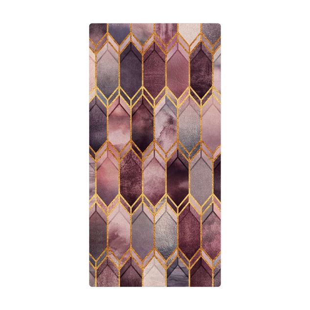 Tappetino di sughero - Pittura su vetro geometriche rosé oro - Formato verticale 1:2