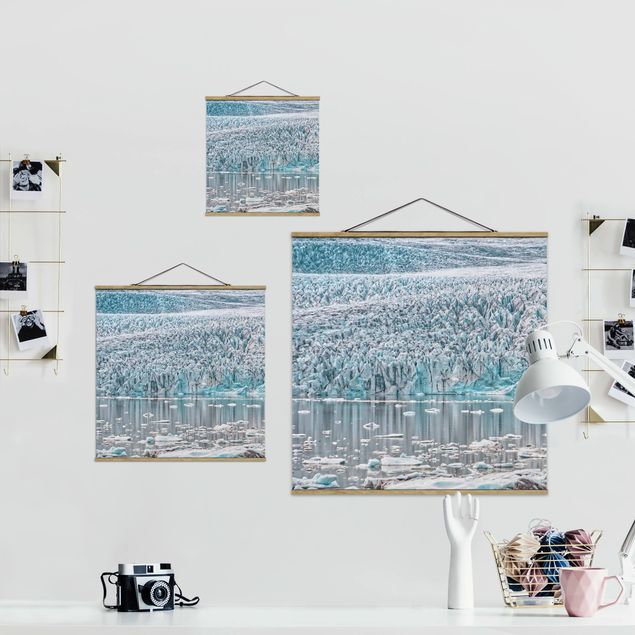 Foto su tessuto da parete con bastone - Ghiacciaio in Islanda - Quadrato 1:1