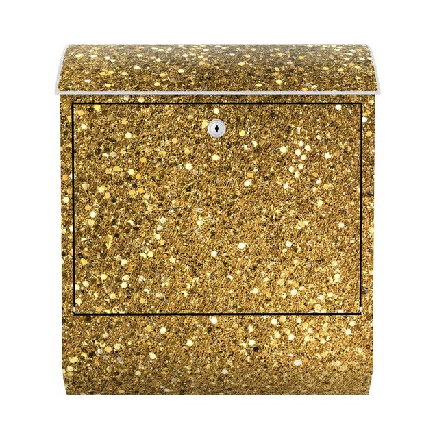 Cassetta postale - Coriandoli glitterati in oro
