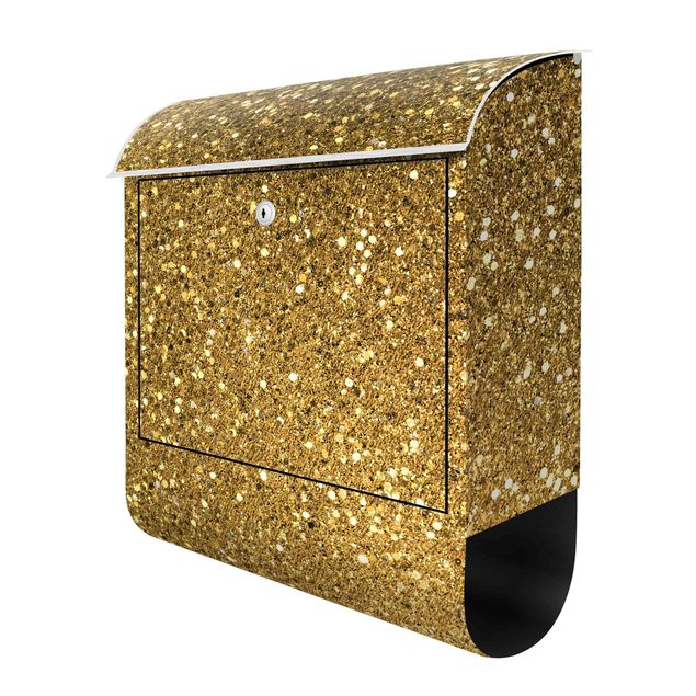 Cassetta postale - Coriandoli glitterati in oro