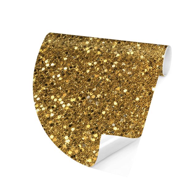 Carta da parati rotonda autoadesiva - Glitter Confetti in oro