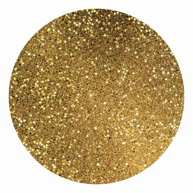 Carta da parati rotonda autoadesiva - Glitter Confetti in oro