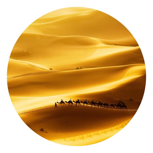 Carta da parati rotonda autoadesiva - dune dorate