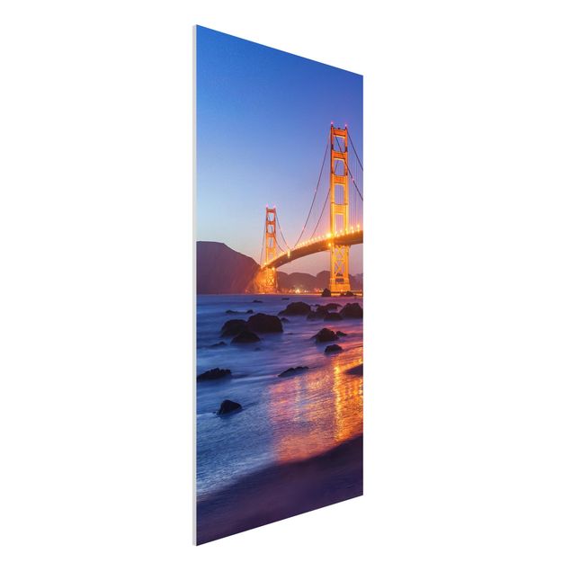 Stampa su Forex - Golden Gate Bridge all'alba - Formato verticale 1:2