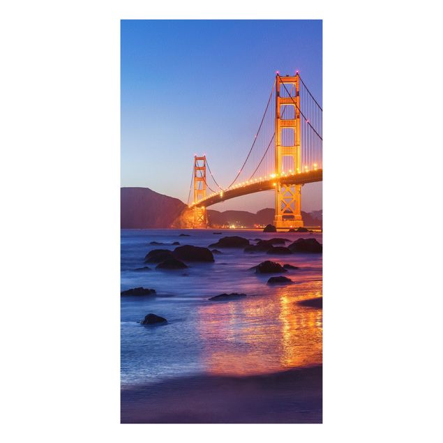 Stampa su Forex - Golden Gate Bridge all'alba - Formato verticale 1:2