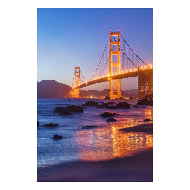 Stampa su Forex - Golden Gate Bridge all'alba - Formato verticale 2:3