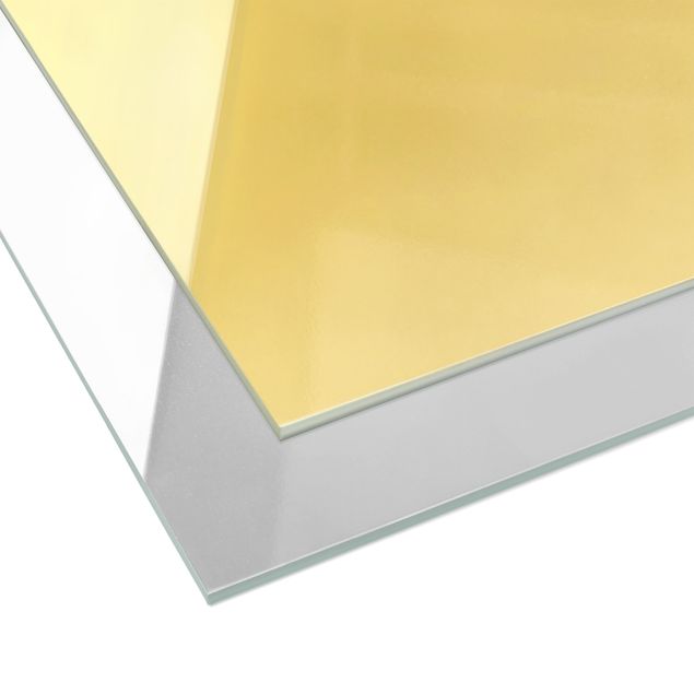 Quadro in vetro - Geometria dorata - Smeraldo scuro - Formato orizzontale