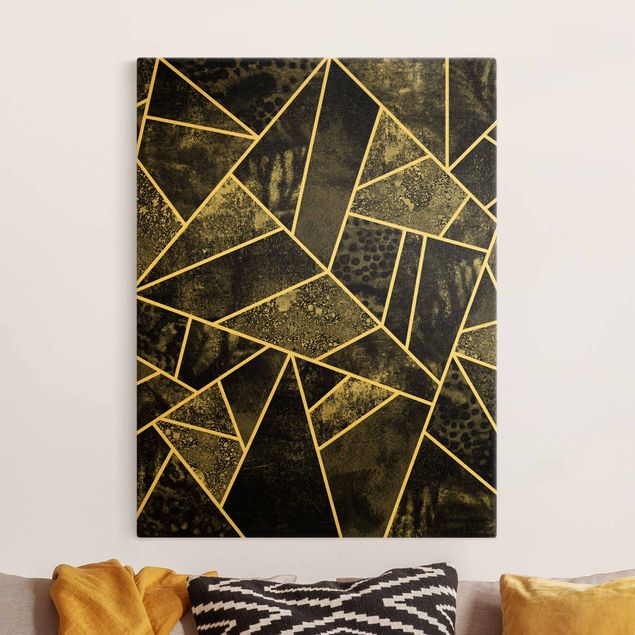 quadro astratto Triangoli grigi Oro