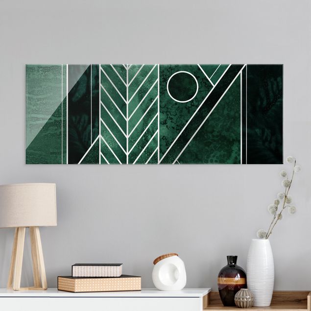 Abstrakte Kunst Geometria dorata - Smeraldo