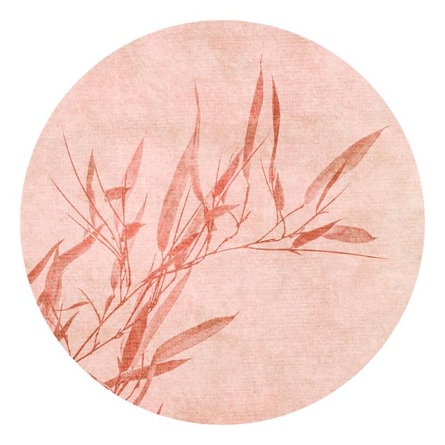 Carta da parati rotonda autoadesiva - Golden Sun Rosa di bambù