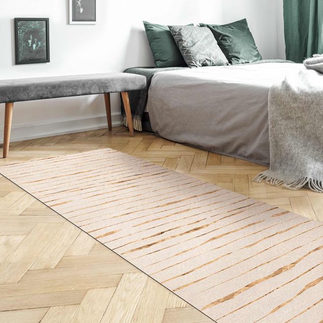 Beige tappeti moderni soggiorno Onde dorate su beige chiaro