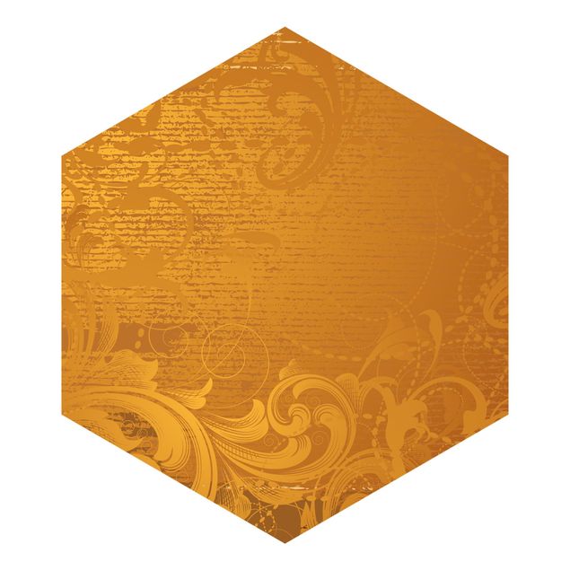 Carta da parati esagonale adesiva con disegni - Barocco dorato