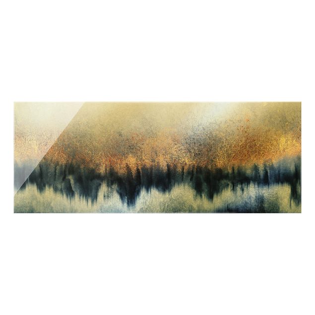 Quadro in vetro - Orizzonte dorato - Panorama