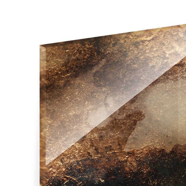 Quadro in vetro - Marmo d'oro pitturato - Panorama