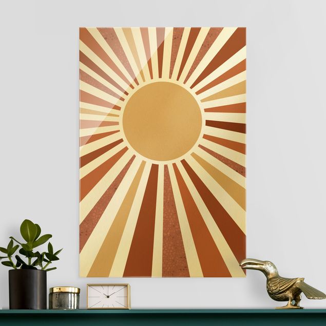 quadro astratto moderno Raggi di sole dorati