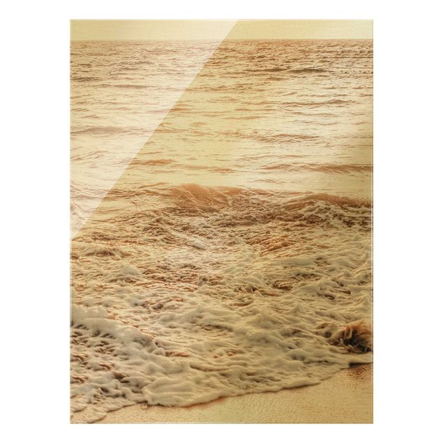 Quadro in vetro - Spiaggia dorata - Formato verticale