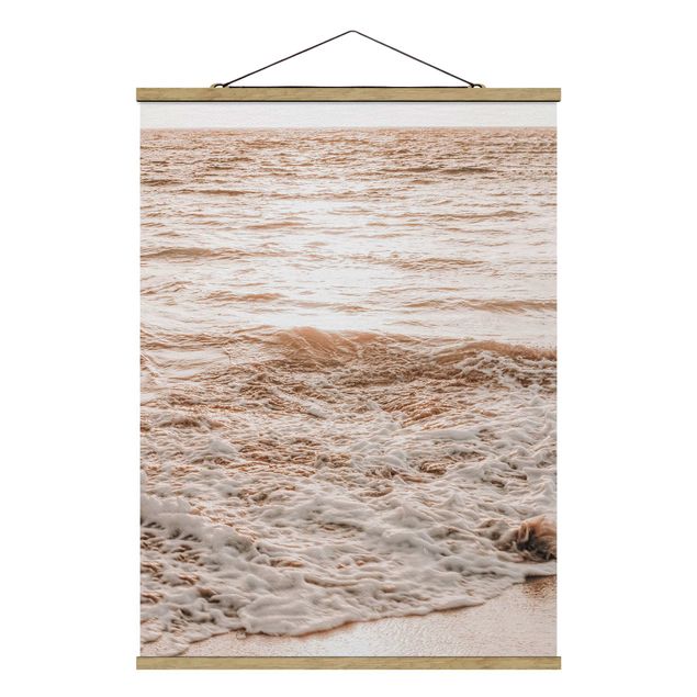 Foto su tessuto da parete con bastone - Spiaggia dorata - Verticale 3:4