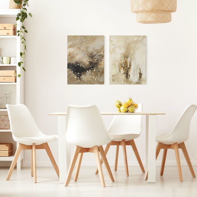 Quadri moderni per soggiorno Sabbie mobili dorate